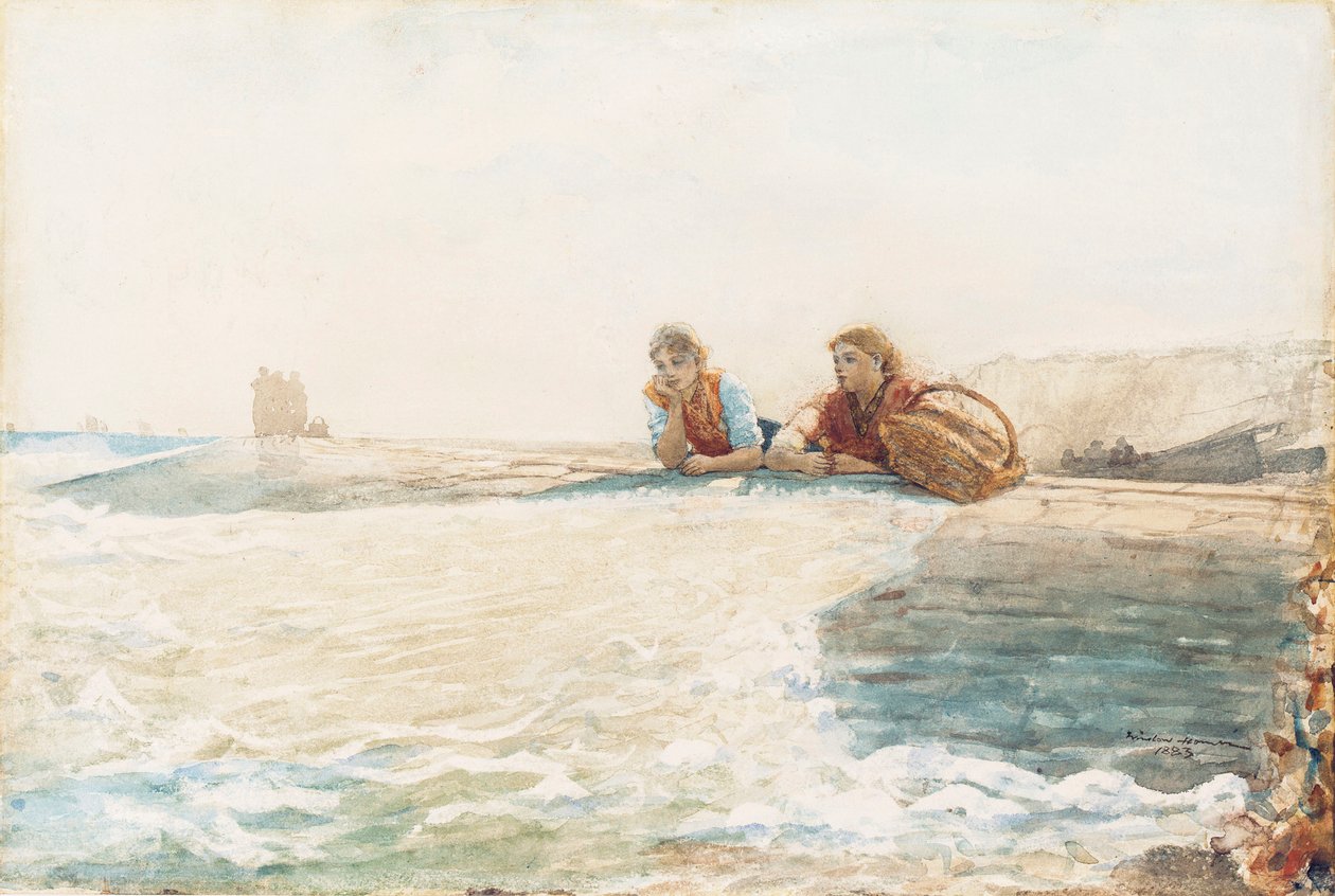 Falochron, 1883 autorstwa Winslow Homer