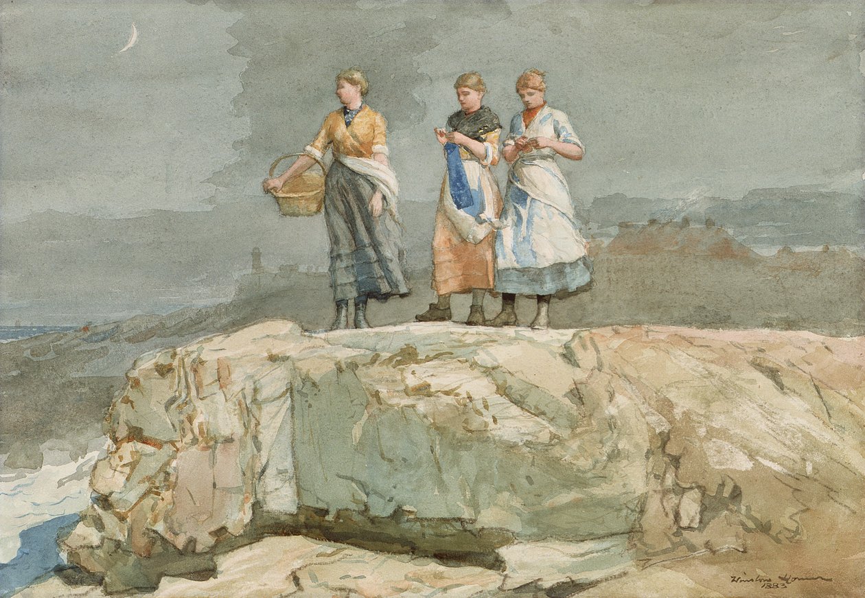 Klify, 1883 (wc na papierze) autorstwa Winslow Homer