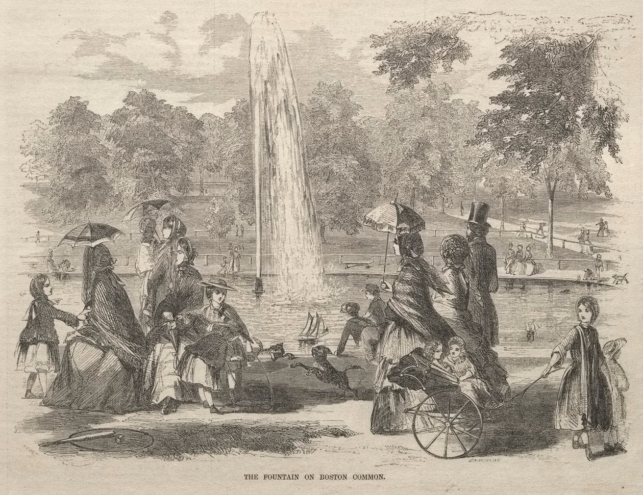 Fontanna w Boston Common autorstwa Winslow Homer