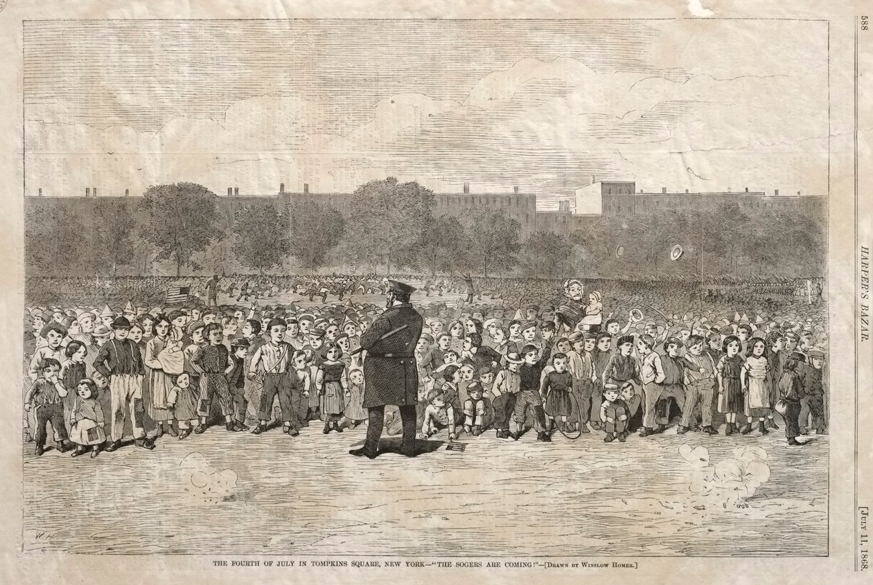 Czwarty lipca na Tompkins Square w Nowym Jorku - "Sogery nadchodzą" autorstwa Winslow Homer