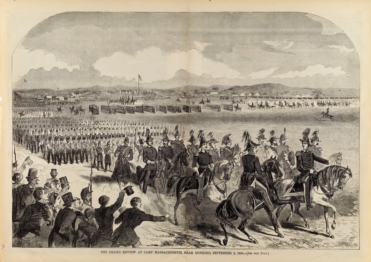 The Grand Review at Camp Massachusetts, Near Concord, 9 września 1859 r., z Harper
