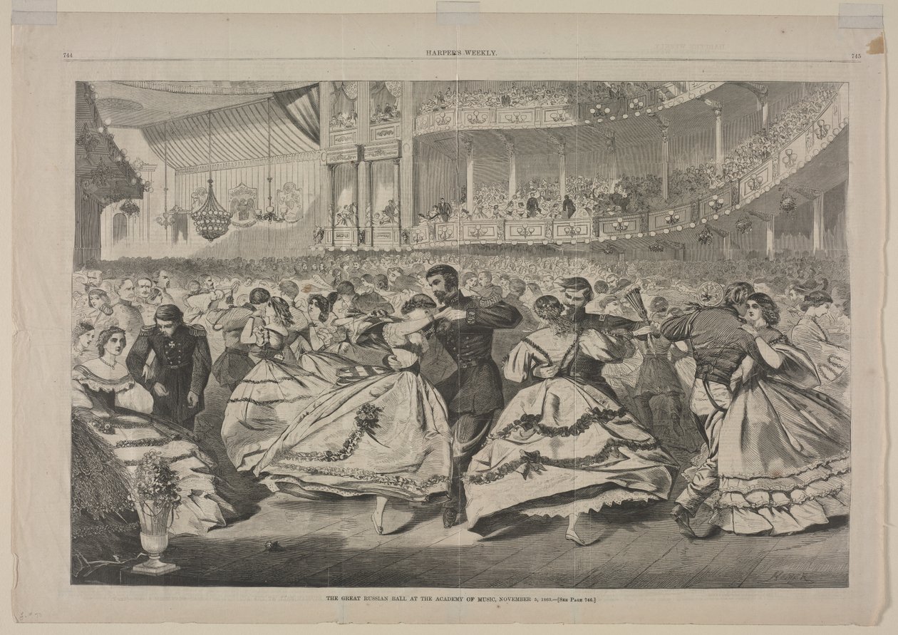 Wielki Bal Rosyjski w Akademii Muzycznej, 5 listopada 1863, 1863. autorstwa Winslow Homer