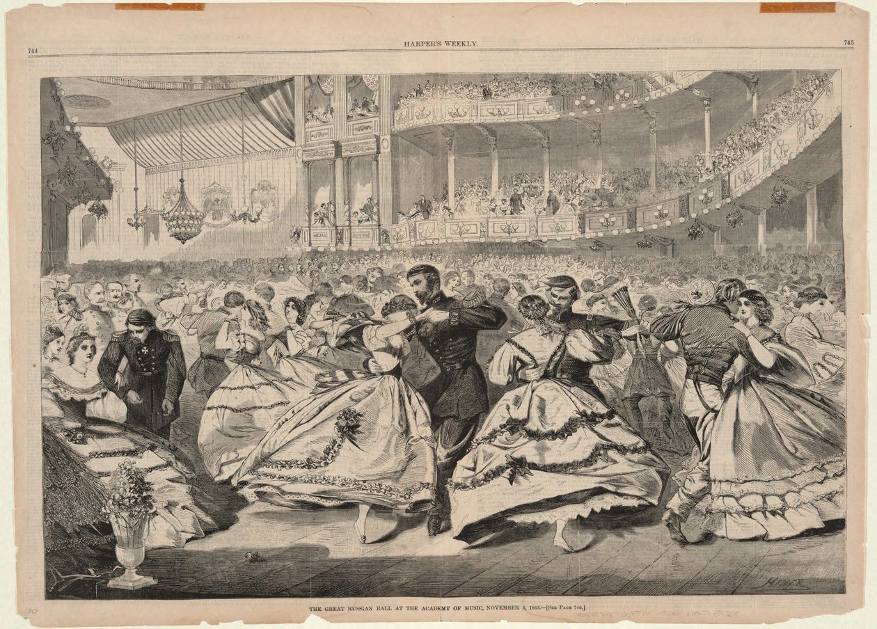 Wielki rosyjski bal w Academy of Music, 5 listopada 1863, z Harper
