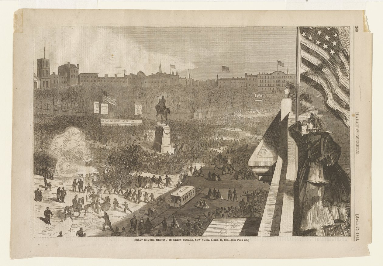 Wielkie zgromadzenie w sprawie Sumter na Union Square w Nowym Jorku, 11 kwietnia 1863 r. autorstwa Winslow Homer