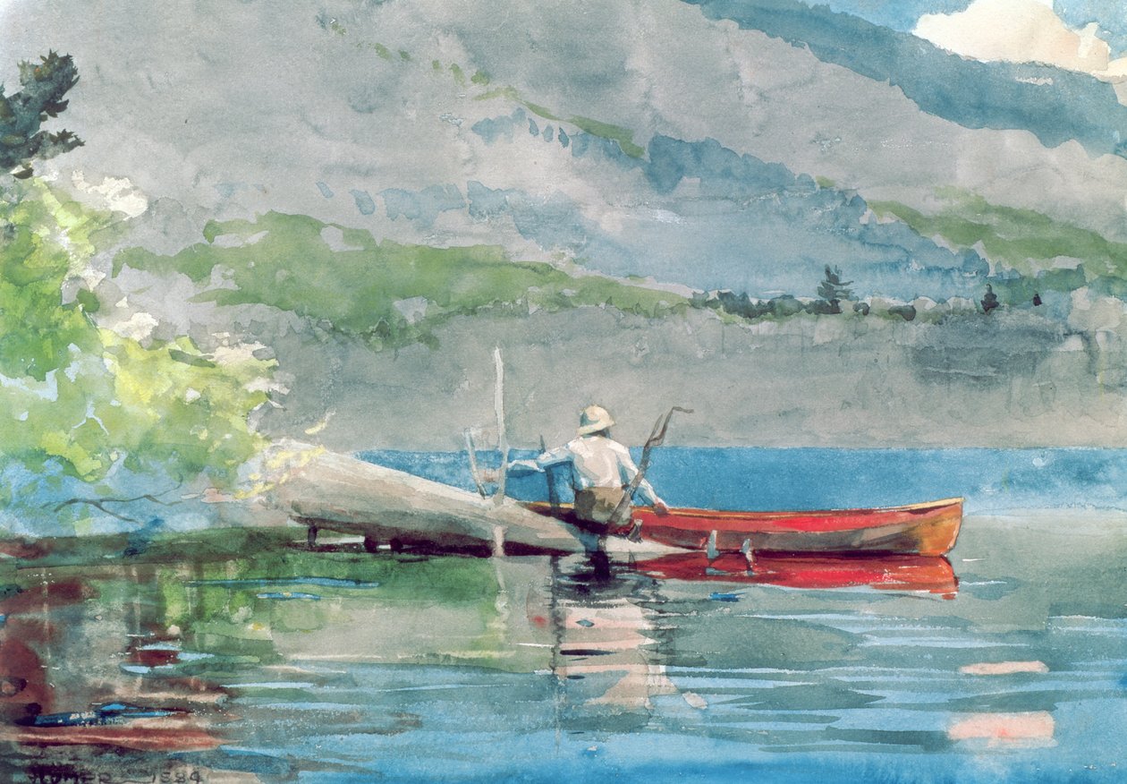 Czerwony kajak, 1884 autorstwa Winslow Homer