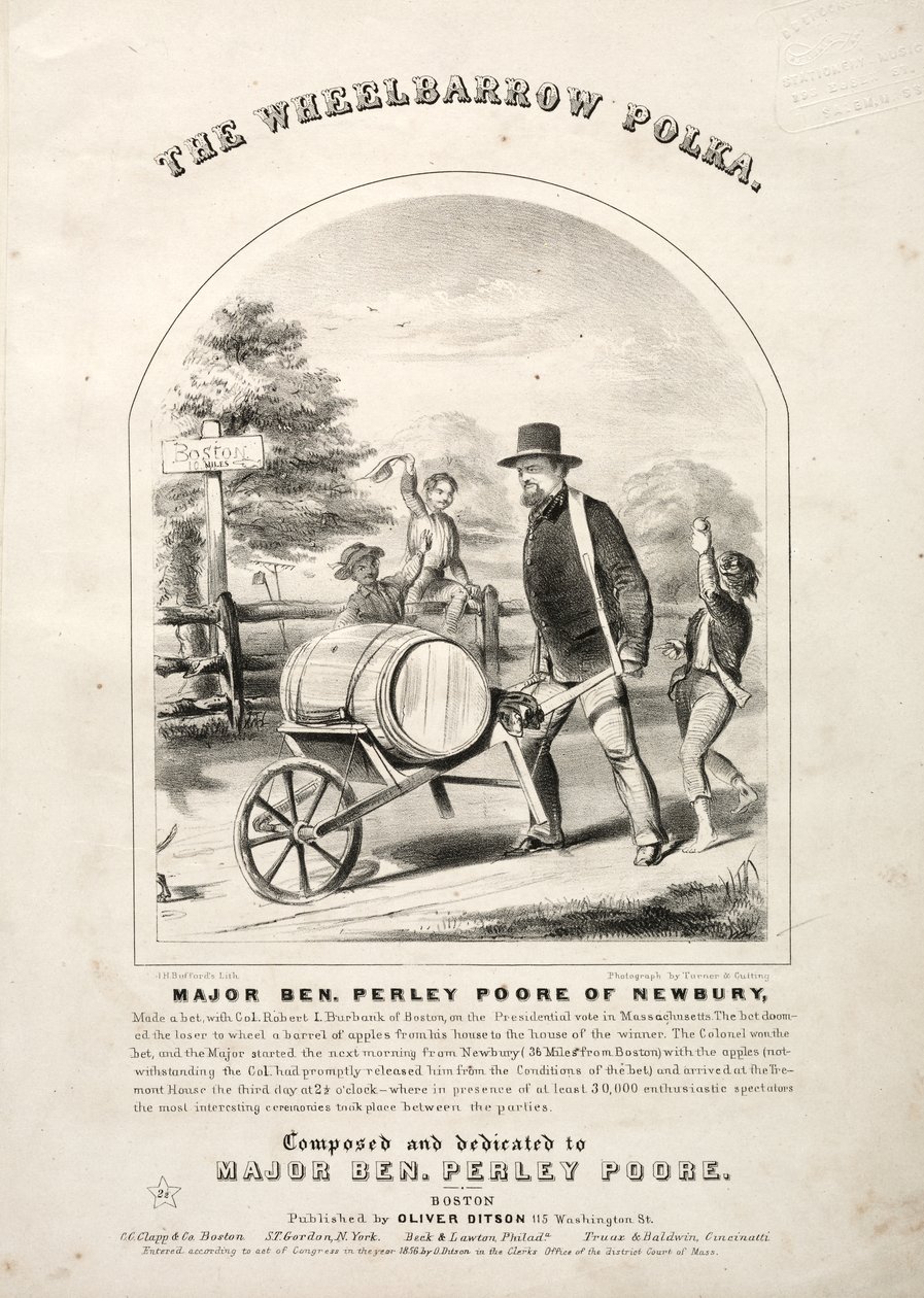 „The Wheelbarrow Polka” – okładka nut autorstwa Winslow Homer
