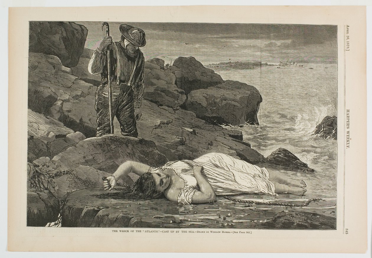 Wrak statku "Atlantic" - wyrzucony przez morze autorstwa Winslow Homer
