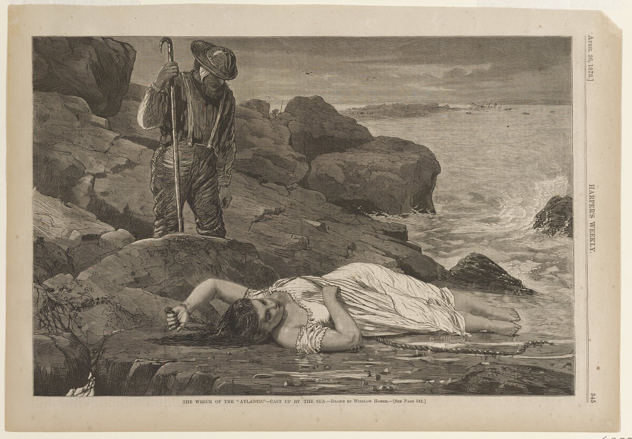 Wrak statku „Atlantic” – wyrzucony przez morze na brzeg autorstwa Winslow Homer