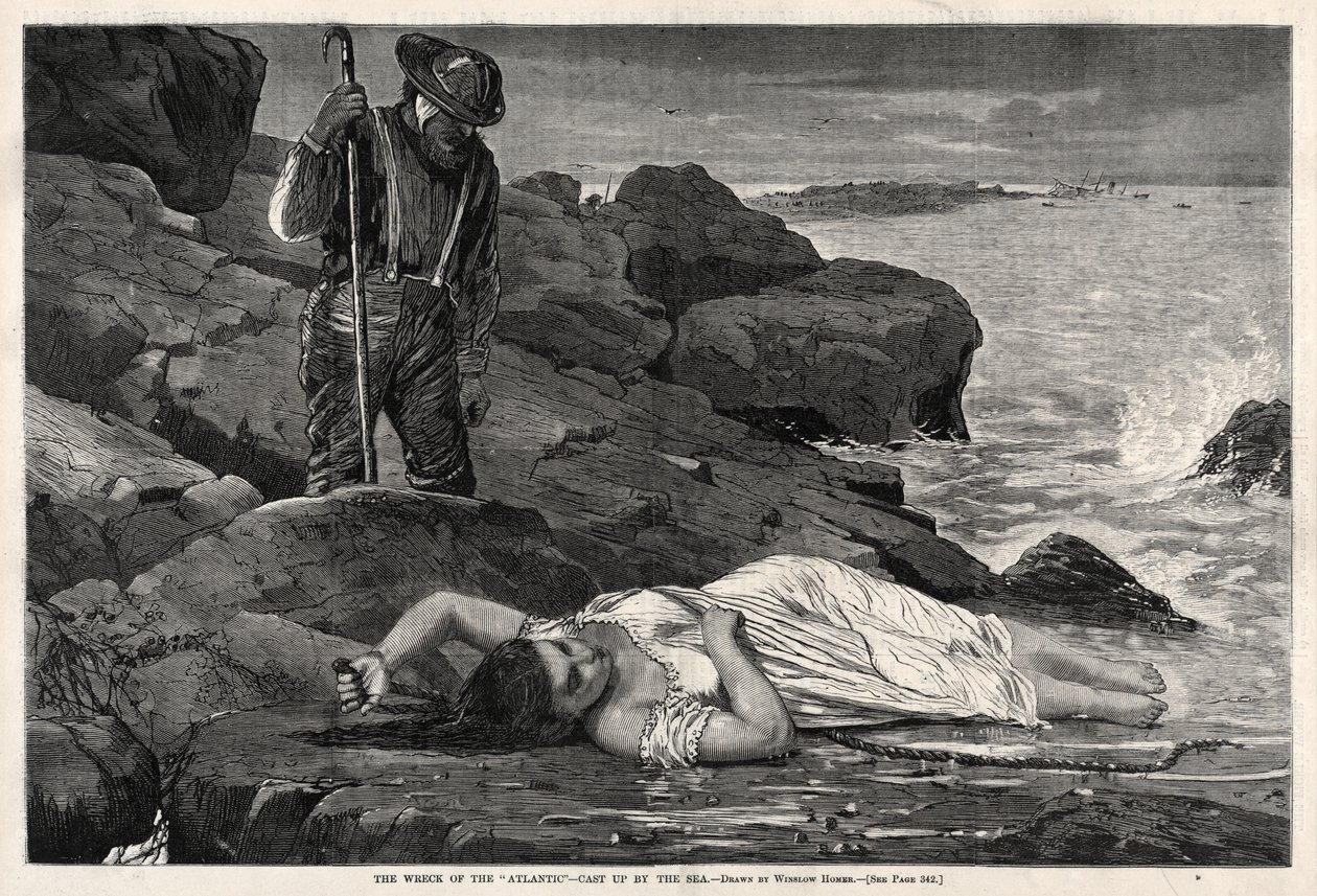 Wrak statku „Atlantic” – wyrzucony przez morze na brzeg autorstwa Winslow Homer