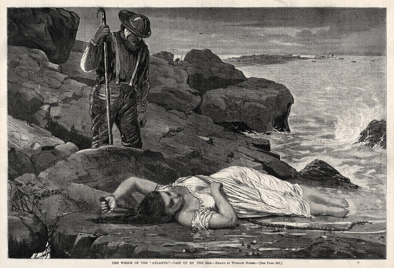 Wrak Atlantyku - zarzucony przez morze, 1873. autorstwa Winslow Homer