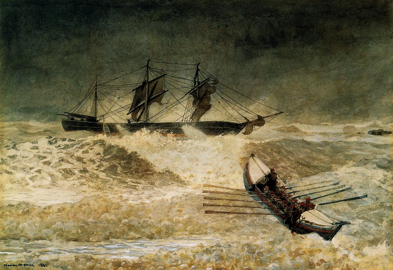 Wrak Żelaznej Chmury, 1881 autorstwa Winslow Homer