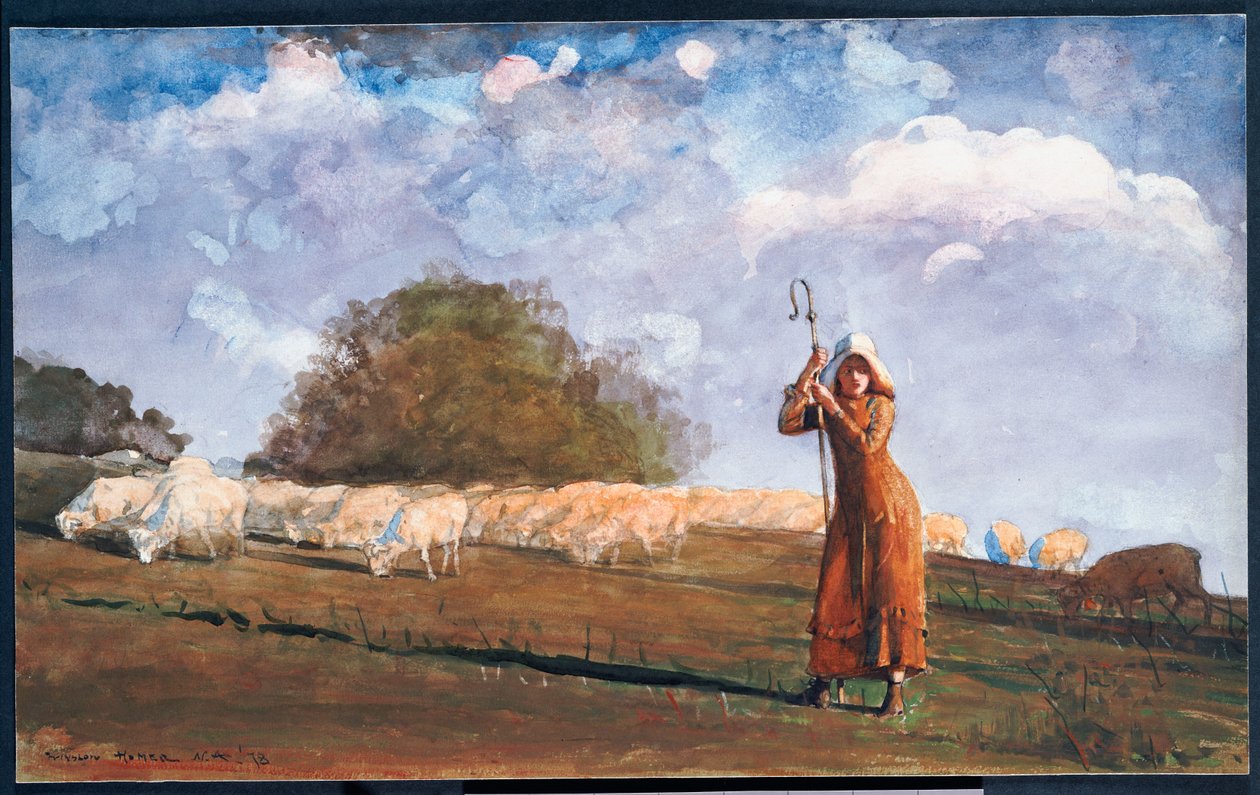 Młoda pasterka, 1878 autorstwa Winslow Homer