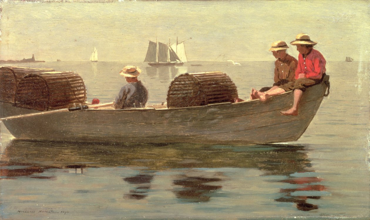 Trzech chłopców w Dory, 1873 autorstwa Winslow Homer