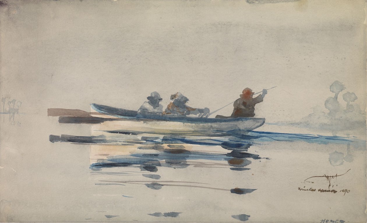 Trzech mężczyzn w łodzi autorstwa Winslow Homer
