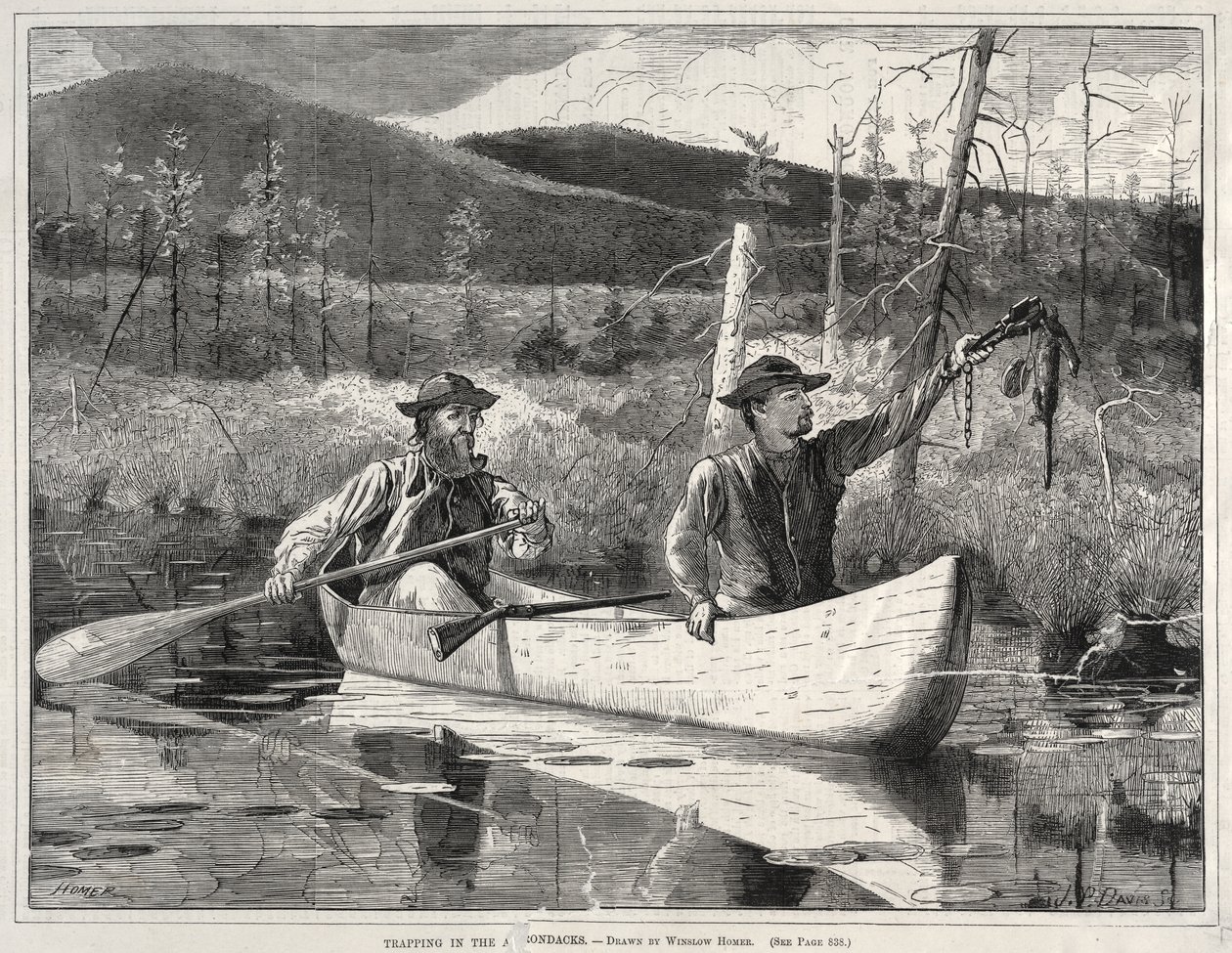 Polowanie z pułapkami w Adirondacks autorstwa Winslow Homer