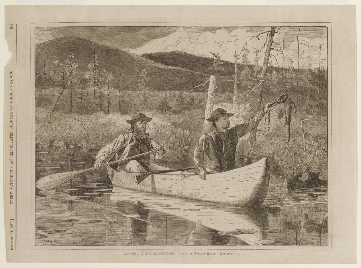Łapanie w pułapki w górach Adirondack autorstwa Winslow Homer