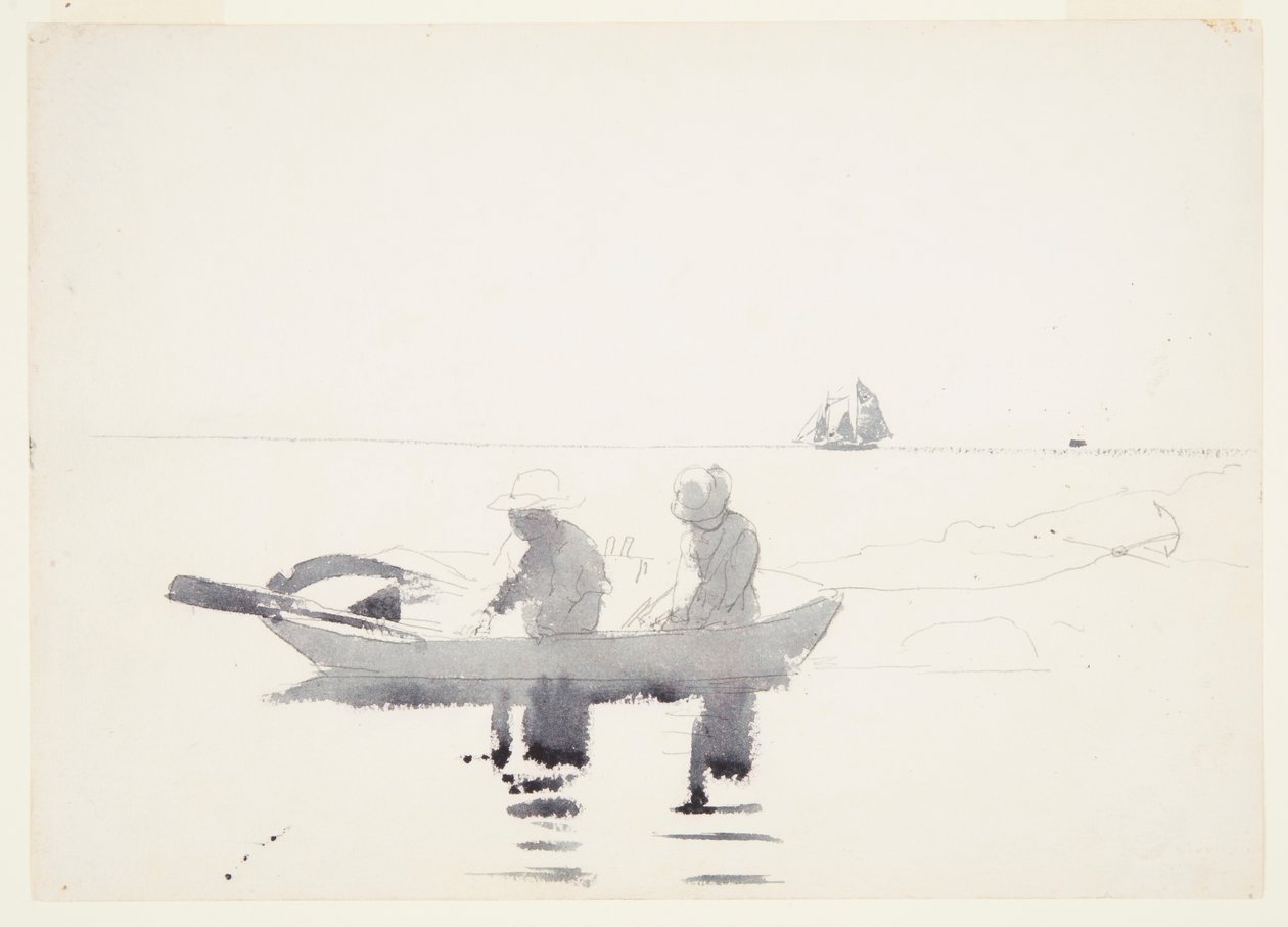 Dwie postacie w łodzi wiosłowej autorstwa Winslow Homer