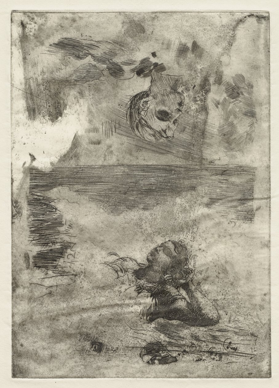 Dwie głowy, studium wg "Undertow", ok. 1886, druk ok. 1967 autorstwa Winslow Homer