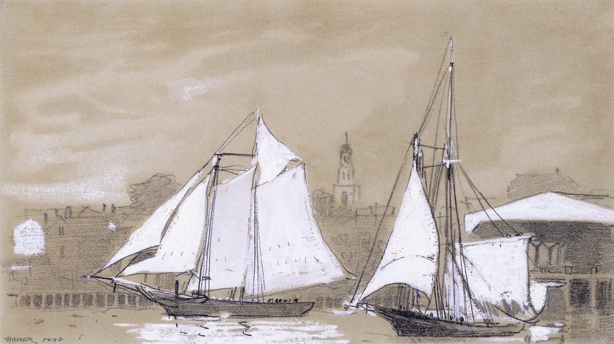 Dwa szkunery, 1880 autorstwa Winslow Homer