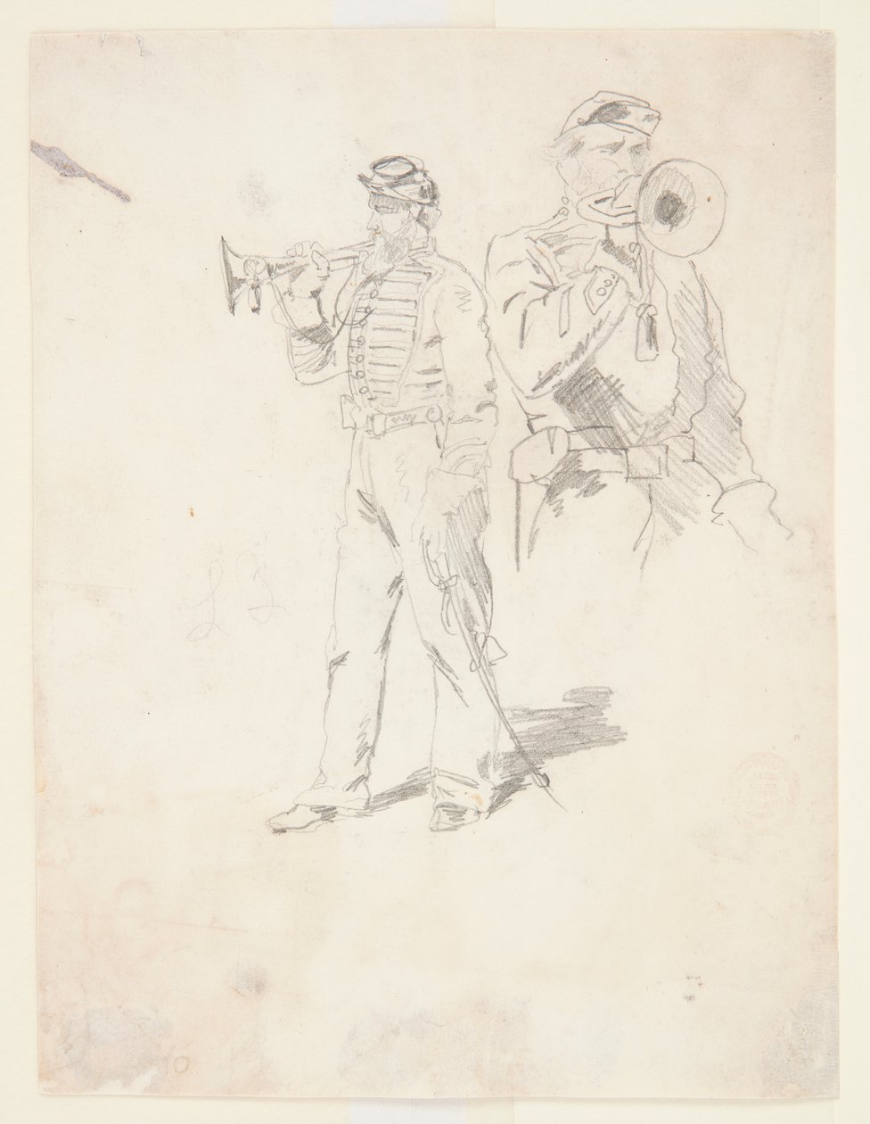 Dwa studia trębacza autorstwa Winslow Homer
