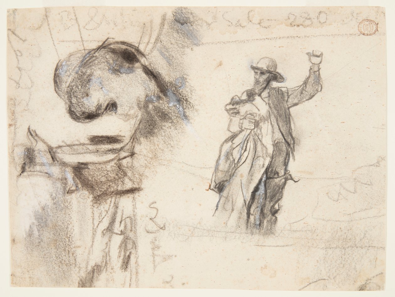 Dwa studia marynarza z podniesioną ręką autorstwa Winslow Homer