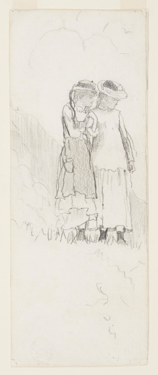 Dwie młode dziewczyny na polu autorstwa Winslow Homer