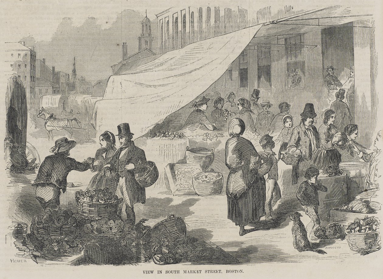 Zobacz w South Market Street w Bostonie autorstwa Winslow Homer