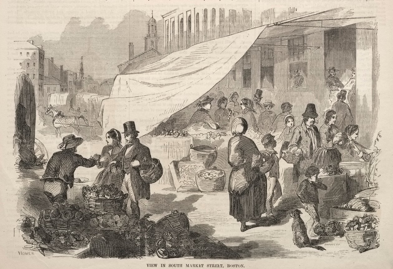 Widok na South Market Street, Boston autorstwa Winslow Homer