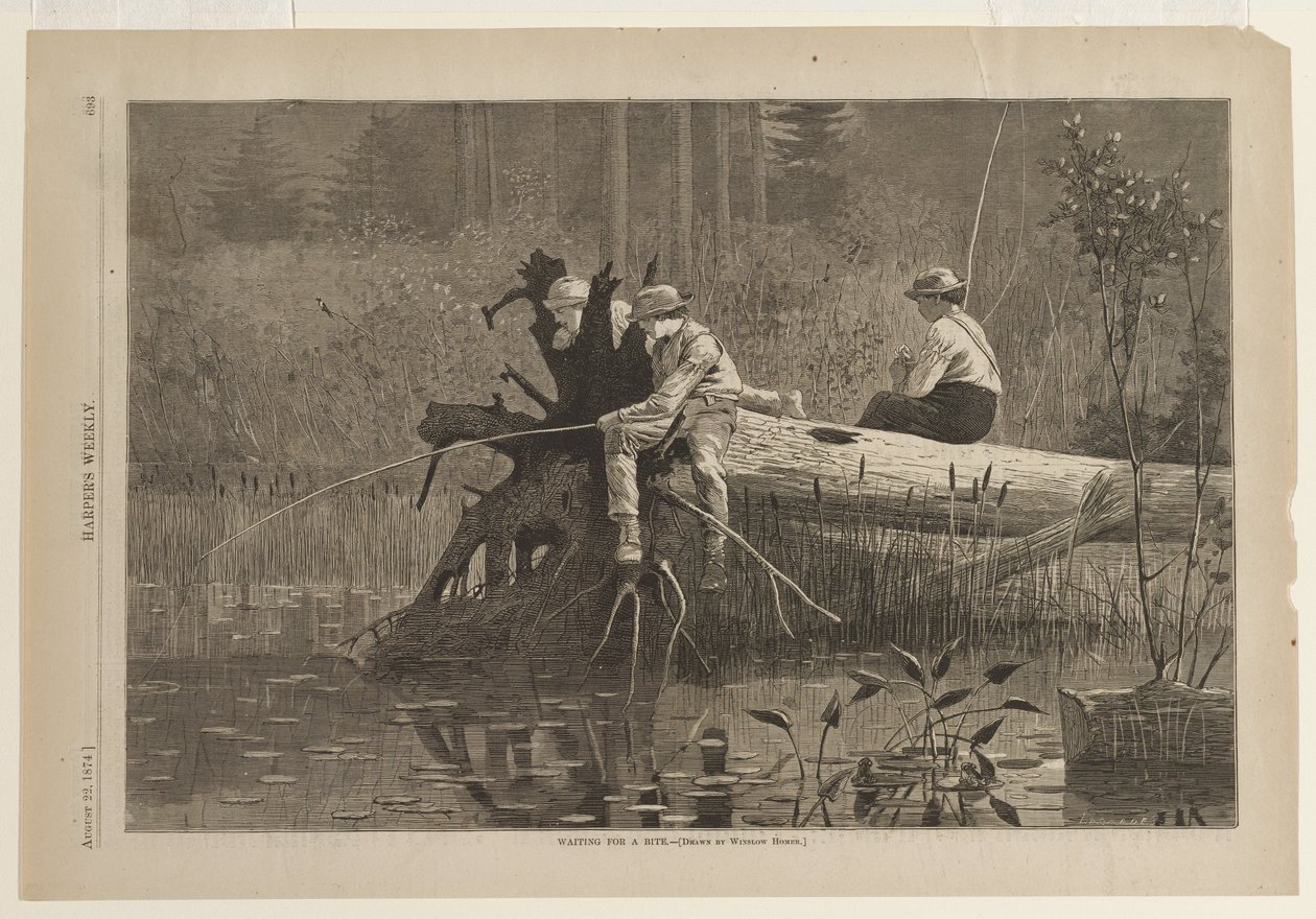 Czekanie na branie autorstwa Winslow Homer