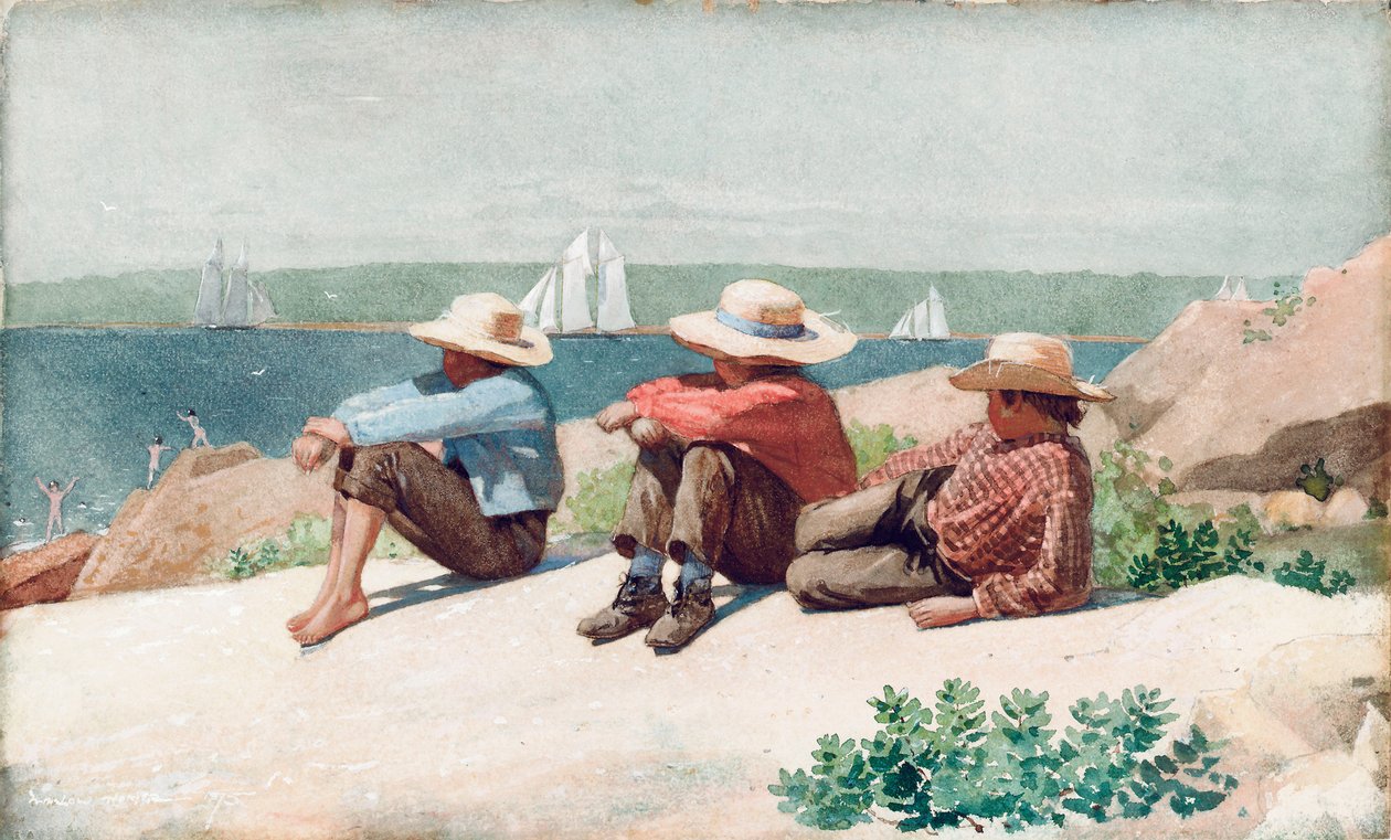 Obserwowanie statków, Gloucester, 1875 autorstwa Winslow Homer