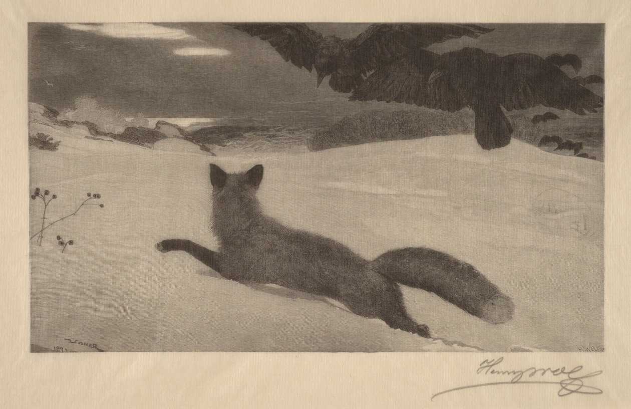 Zima, polowanie na lisy autorstwa Winslow Homer