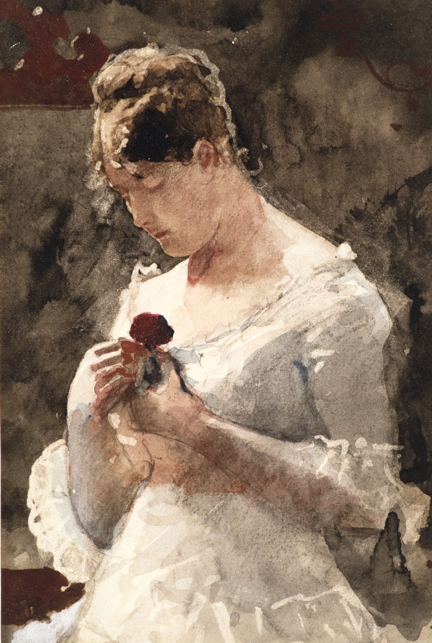 Kobieta z różą, 1879 autorstwa Winslow Homer
