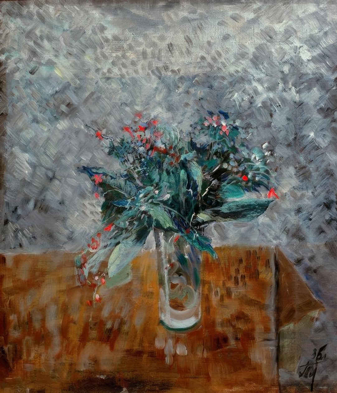 Kwiaty w wysokim szkle autorstwa Wladimir F. Tatlin