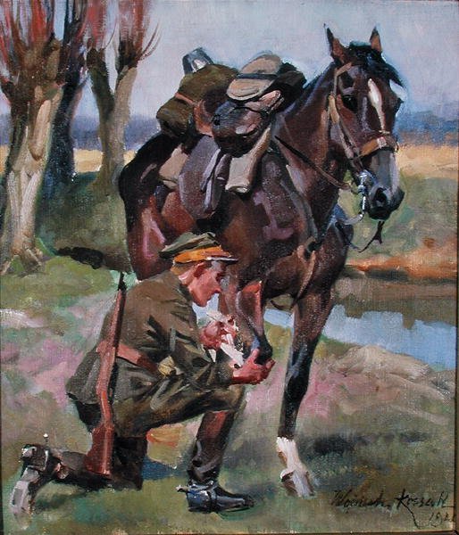 Opatrywanie rany autorstwa Wojciech Kossak