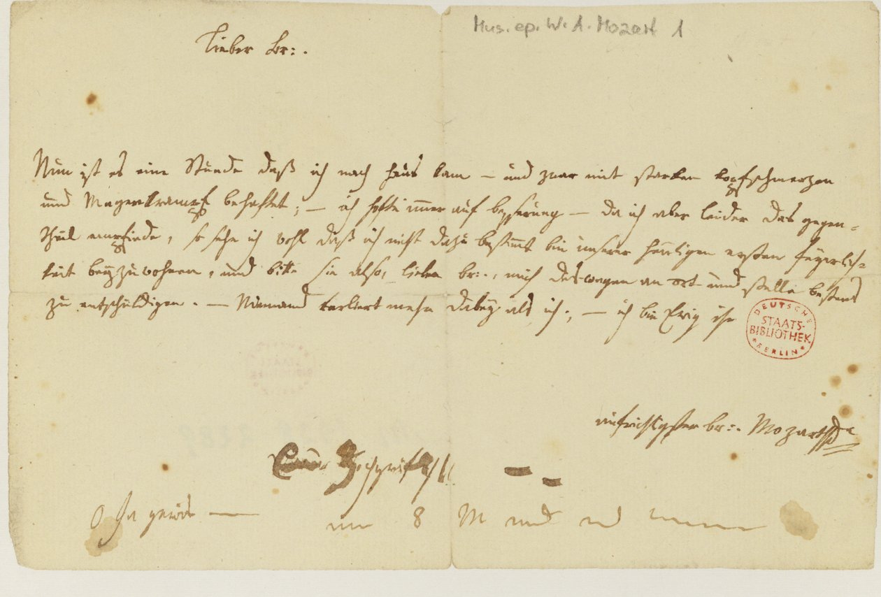 List Mozarta do masona, styczeń 1786 autorstwa Wolfgang Amadeus Mozart