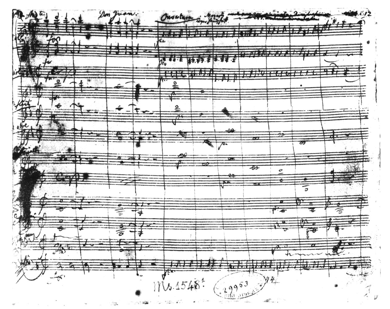 Ms.1548 (1) Uwertura do opery "Don Giovanni autorstwa Wolfgang Amadeus Mozart
