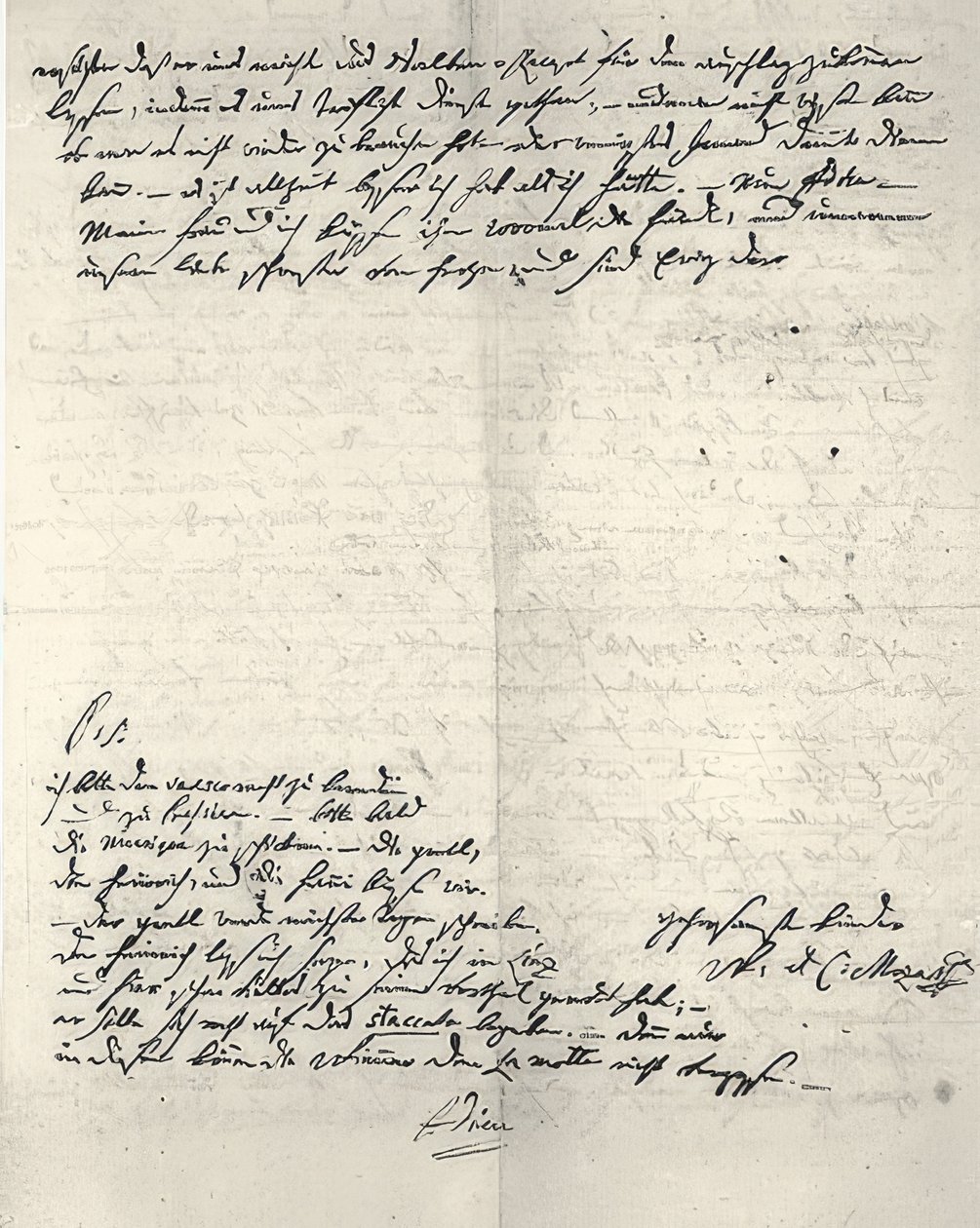 Odręczny list od Wolfganga Amadeusza Mozarta autorstwa Wolfgang Amadeus Mozart