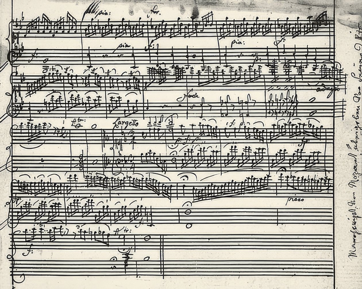 Autograf muzyczny autorstwa Wolfgang Amadeus Mozart