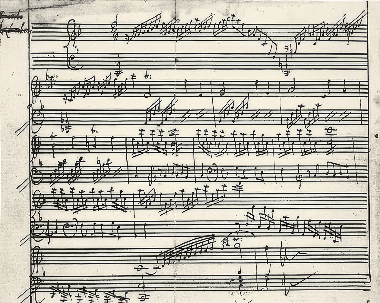 Autograf muzyczny autorstwa Wolfgang Amadeus Mozart