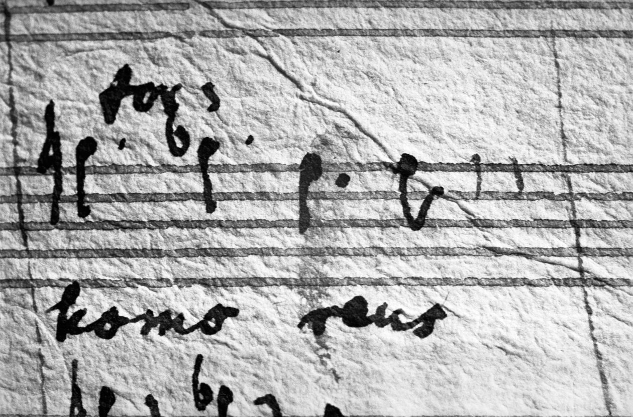 Partytura Requiem Mozarta, ostatnie nuty, które napisał ... autorstwa Wolfgang Amadeus Mozart