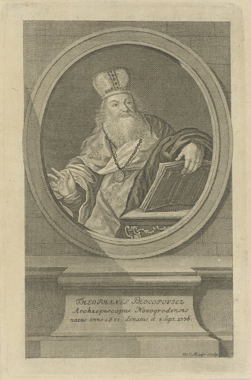 Portret poety Teofana Prokopowicza 1681-1736, ok. 1760. autorstwa Wolfgang Christoph Mayr