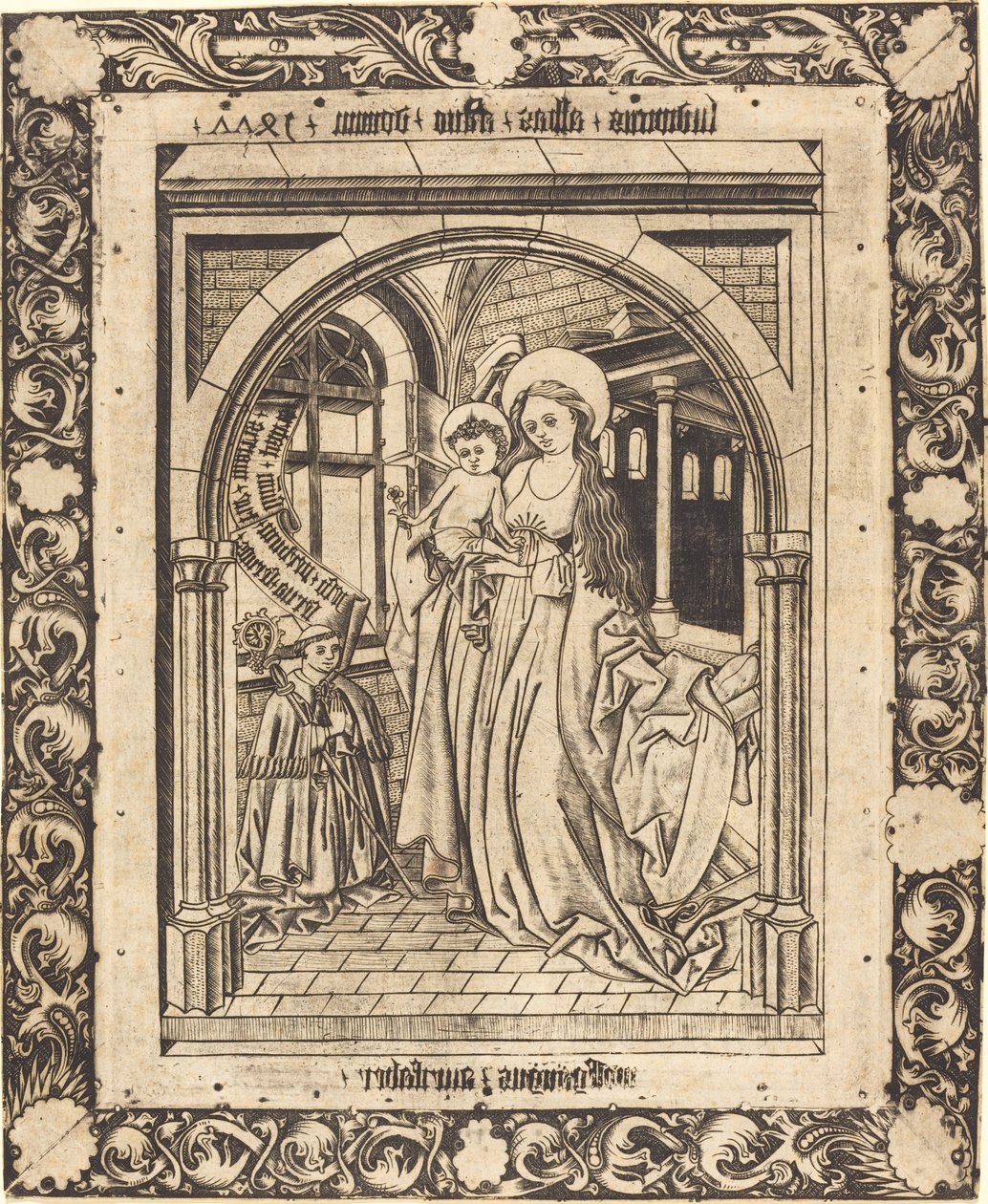 Madonna z Dzieciątkiem z opatem Ludwigiem von Churchwalden autorstwa Wolfgang The Goldsmith after Master E.S.