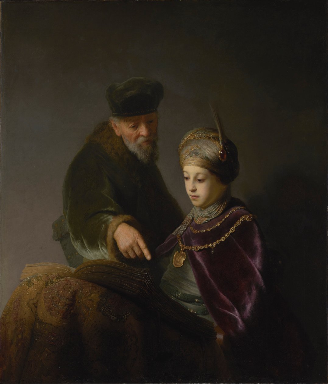 Młody uczony i jego opiekun autorstwa Workshop of Rembrandt