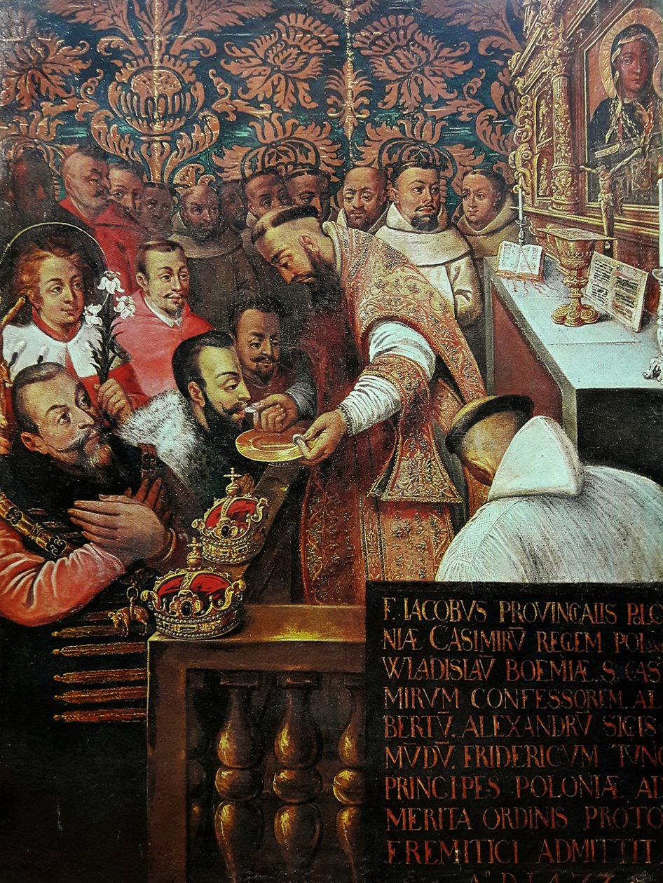 Komunia Jagiellonów na Jasnej Górze w 1477 r. (Kazimierz IV Jagiellon z synami przyjętymi do Bractwa Jasnogórskiego) autorstwa Workshop of Tommaso Dolabella