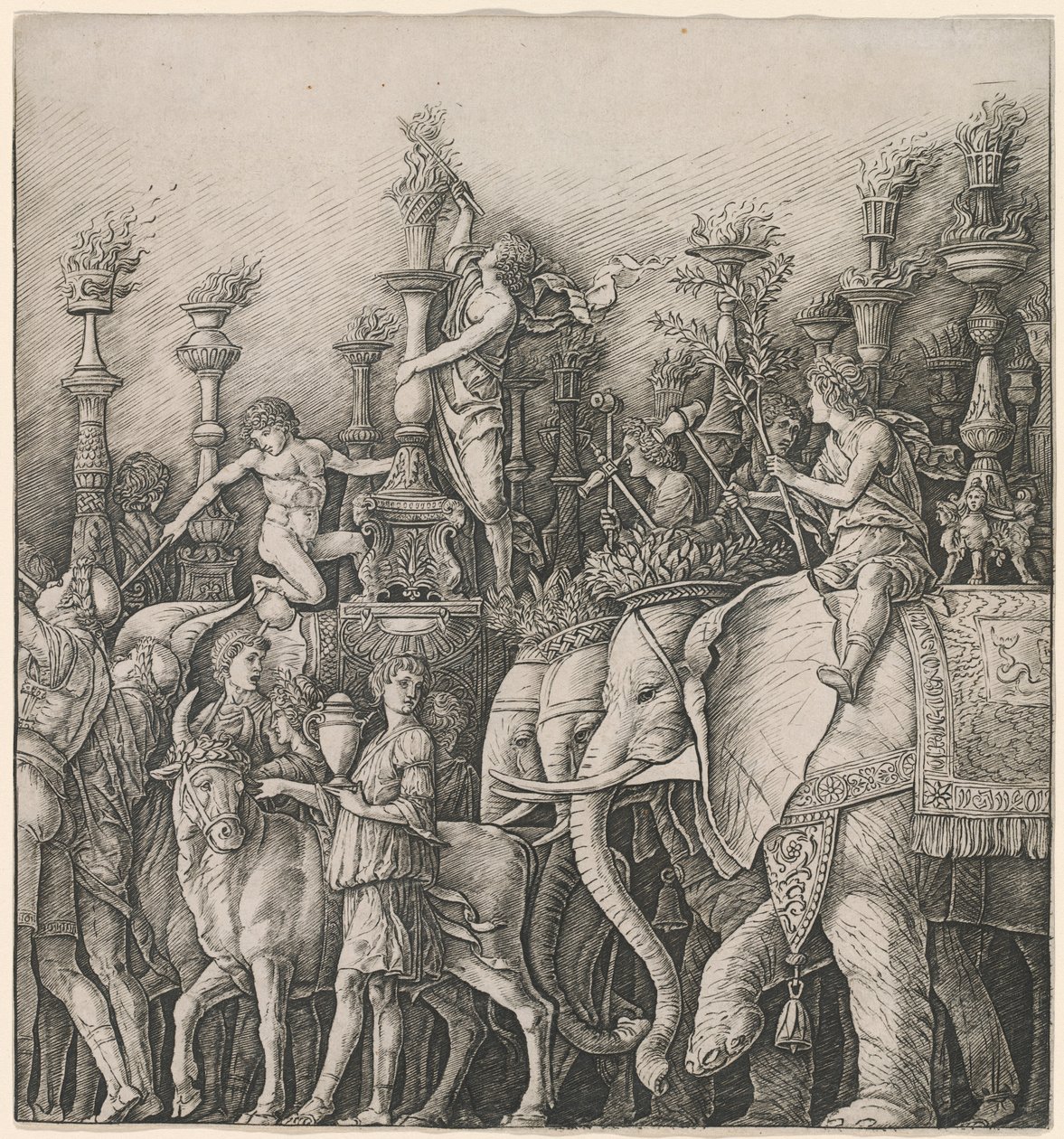Triumf Cezara: Słonie autorstwa Workshop of Andrea Mantegna