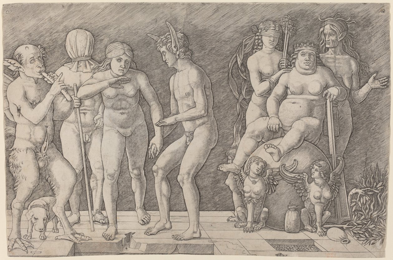 Spalona cnota: alegoria cnoty autorstwa Workshop of Andrea Mantegna