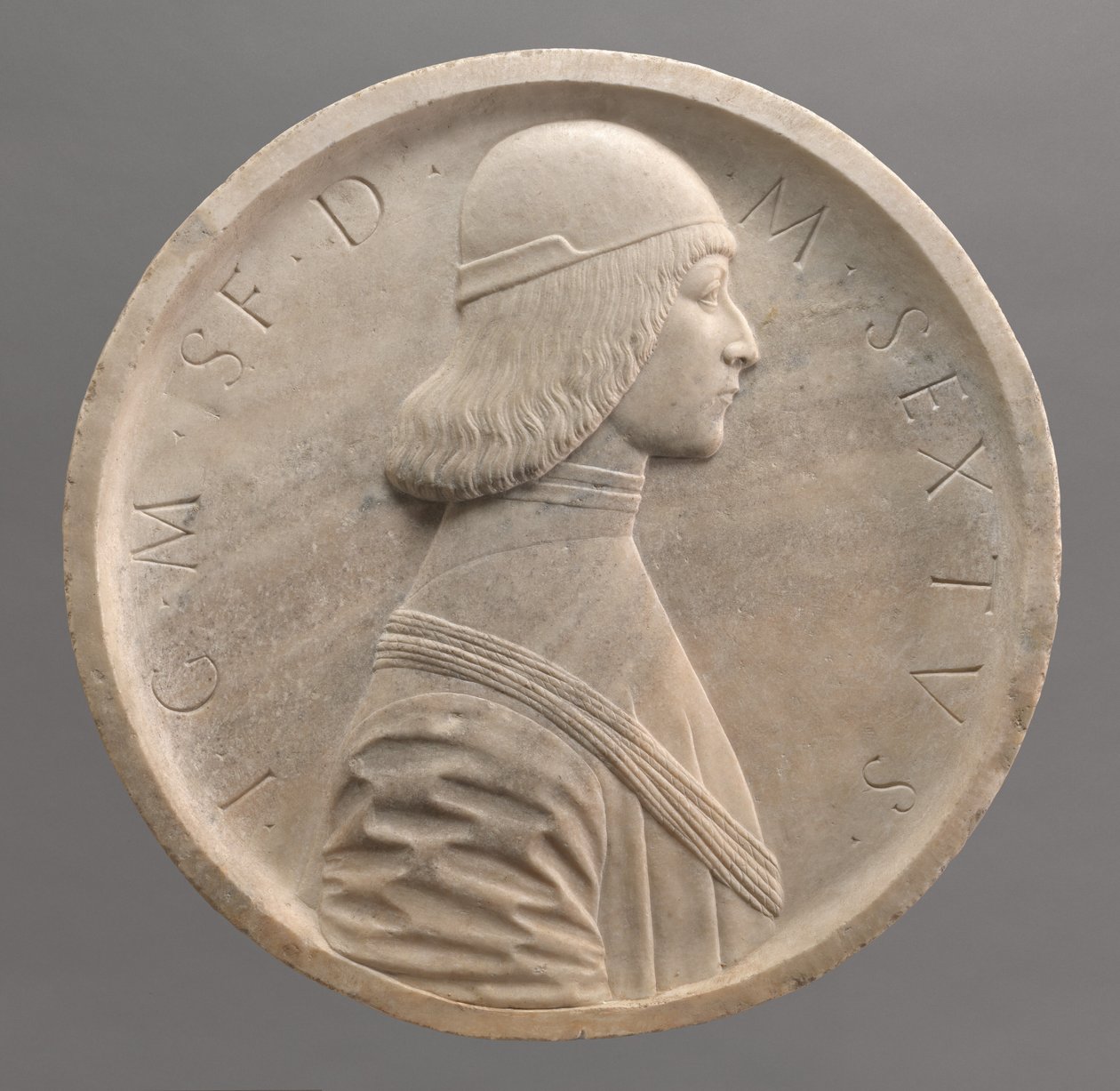 Gian Galeazzo Maria Sforza, książę Mediolanu, początek lat 90. XIV wieku. autorstwa Workshop of Benedetto Briosco