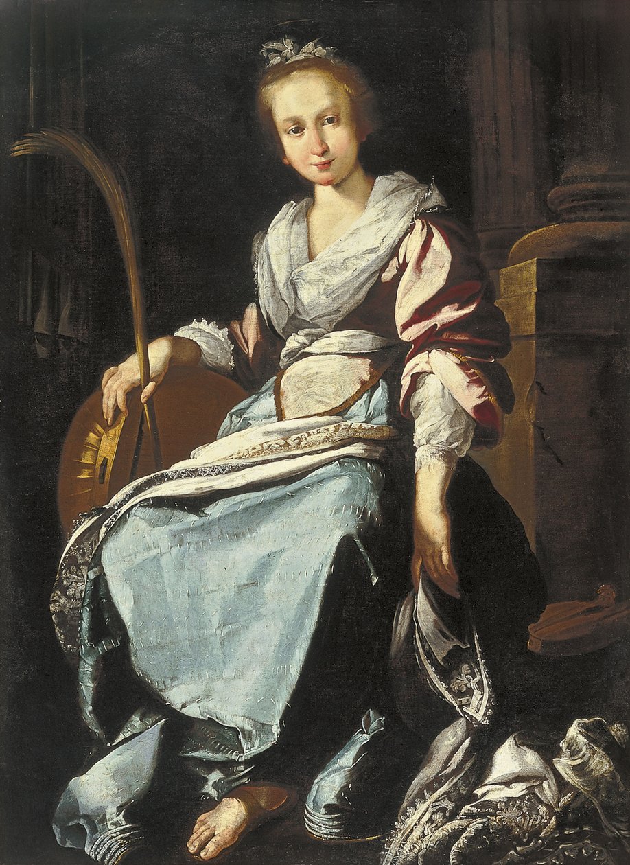 Hiszpański: Santa Cecilia Święta Cecylia autorstwa workshop of Bernardo Strozzi