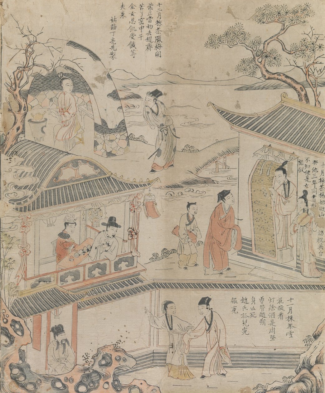Ostatnie trzy miesiące roku. autorstwa Workshop of Ding Liangxian.