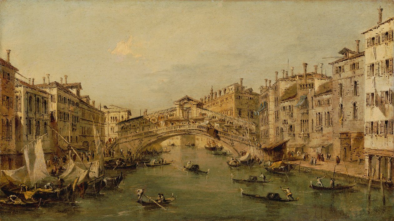 Wenecja: Rialto. autorstwa Workshop of Francesco Guardi